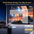[Built-in Apps] GKLPO Mini Smart Projector with WiFi and Bluetooth, 270° Adjustable Projecteur with Electric Focus, 1080P Support Portable Projector for Phone, Android System