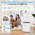 Airfire Dehumidifier, 50 Pint Dehumidifier with Drain Hose, Max 3500 Sq.Ft Dehumidifiers for Home Basement, 0.66 Gal Water Tank, Overflow Protection, Auto Defrost& Drain, Humidity Indicator