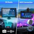 7 inch Touchscreen Car Stereo, Wireless Apple Carplay and Android Auto for All Vehicle, with 1080P Rear Camera、BT、FM、AUX、USB