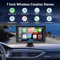 7 inch Touchscreen Car Stereo, Wireless Apple Carplay and Android Auto for All Vehicle, with 1080P Rear Camera、BT、FM、AUX、USB