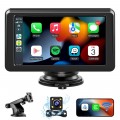 Wireless Car play Screen for Car, Car Stereo Compatable with Apple CarPlay and Android Auto,7" HD Portable Bluetooth CarPlay Touch Screen for Car, with Backup Camera for All Cars