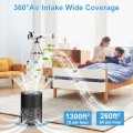 AIRFIRE HEPA Air Purifier for Home up to 1300 Sq.ft, Air Purifiers for Allergies and Asthma, Bedroom, Pet Dander&Odor, Dust, Pollen, Wildfire/Smoke, Model AP201, Black,2 pcs/ case