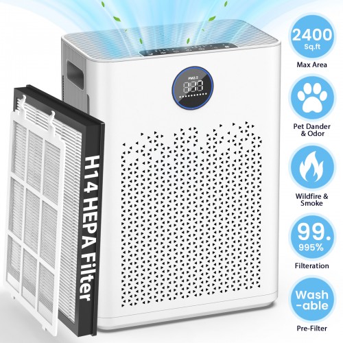 HEPA Air Purifiers for Allergies and Asthma up to 2400 Sq.ft, Air Purifiers for Bedroom with Washable Pre-Filter, AP307, All White HEPA Air Purifiers for Allergies and Asthma up to 2400 Sq.ft, Air Purifiers for Bedroom with Washable Pre-Filter, AP307, All White