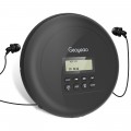 GCZ Portable CD Player with Bluetooth, Black Rechargeable CD Player Anti-Shock Protection, LCD Display, Support AUX/USB, CD Walkman for Adults Kids