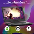 14'' Rechargeable Portable DVD Player for Car with Swivel Screen and Remote Control, Support USB TF Card 1080P-Black
