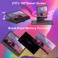 14'' Rechargeable Portable DVD Player for Car with Swivel Screen and Remote Control, Support USB TF Card 1080P-Black