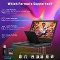 14'' Rechargeable Portable DVD Player for Car with Swivel Screen and Remote Control, Support USB TF Card 1080P-Black