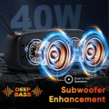 40W Portable Wireless Bluetooth Speaker, IPX7 Outdoor Loud Sound Deep Bass, Professional True Wireless Stereo Pairing for Home/Outdoor/Party/Beach, Birthday Gift(Black)