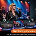 40W Portable Wireless Bluetooth Speaker, IPX7 Outdoor Loud Sound Deep Bass, Professional True Wireless Stereo Pairing for Home/Outdoor/Party/Beach, Birthday Gift(Black)