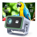 Projector with Wifi and Bluetooth, 4K Supported Video Projector with 100" Screen, Native 1080P Outdoor Movie Projector