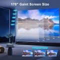 【Projector Screen Included】 1080P Mini Projector with Two-Way Bluetooth, 50% Zoom, Portable Outdoor Movie Projector, Compatible with TV Stick, Video Games, HDMI, USB, Smartphone