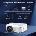 【Projector Screen Included】 1080P Mini Projector with Two-Way Bluetooth, 50% Zoom, Portable Outdoor Movie Projector, Compatible with TV Stick, Video Games, HDMI, USB, Smartphone