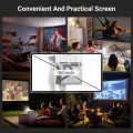 【Projector Screen Included】 1080P Mini Projector with Two-Way Bluetooth, 50% Zoom, Portable Outdoor Movie Projector, Compatible with TV Stick, Video Games, HDMI, USB, Smartphone