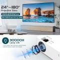 GCZ 1080P Projector with 5.1 Bluetooth, Movie Projector For Smart Phone, Compatible with TV Stick/Phone/ HDMI/ USB/ TF(White)