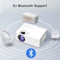 GCZ 1080P Projector with 5.1 Bluetooth, Movie Projector For Smart Phone, Compatible with TV Stick/Phone/ HDMI/ USB/ TF(White)