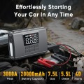 【2025 New】3000A 20000mAh Car Jump Starter with 150PSI Air Compressor | 5.5L Diesel & 7.5 Gas, GCZ Power Bank with Fast Charge QC3.0/LED Display