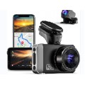 GCZ Dash Cam Front and Rear with WiFi and GPS, Full HD Dashcam with Night Vision