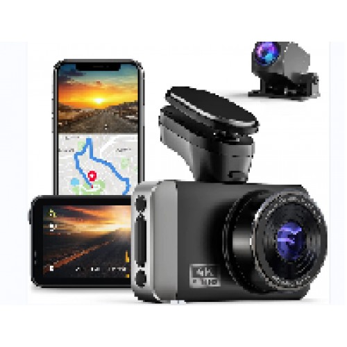 GCZ Dash Cam Front and Rear with WiFi and GPS, Full HD Dashcam with Night Vision