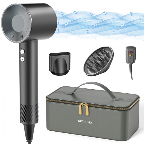 Hair Dryer with Diffuser and Travel Carrying Case (Gray) Hair Dryer with Diffuser and Travel Carrying Case (Gray)