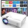 Mini Projector with Screen, 1080P Portable Projector with Bluetooth, Outdoor Movie Projector Compatible with TV Stick Smartphone & Tablet PC HDMI USB AV TF