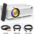 Mini Projector, 2022 Upgrade Portable LCD Projector, Full HD 1080P Supported Mini Projector, Compatible with TV Stick/Phones/Tablet/PS4/TV Box/HDMI/USB/AV Projector for Outdoor Movies [2021 Upgrade]