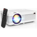 Mini Projector, 2022 Upgrade Portable LCD Projector, Full HD 1080P Supported Mini Projector, Compatible with TV Stick/Phones/Tablet/PS4/TV Box/HDMI/USB/AV Projector for Outdoor Movies [2021 Upgrade]