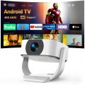 【Built-in Apps】Smart Projector with Electric Focus & Auto Keystone, Native 1080P Movie Projector with WiFi 6 and Bluetooth, 270° Rotatable Portable Outdoor Projector for Phone/Laptop/HDMI/USB
